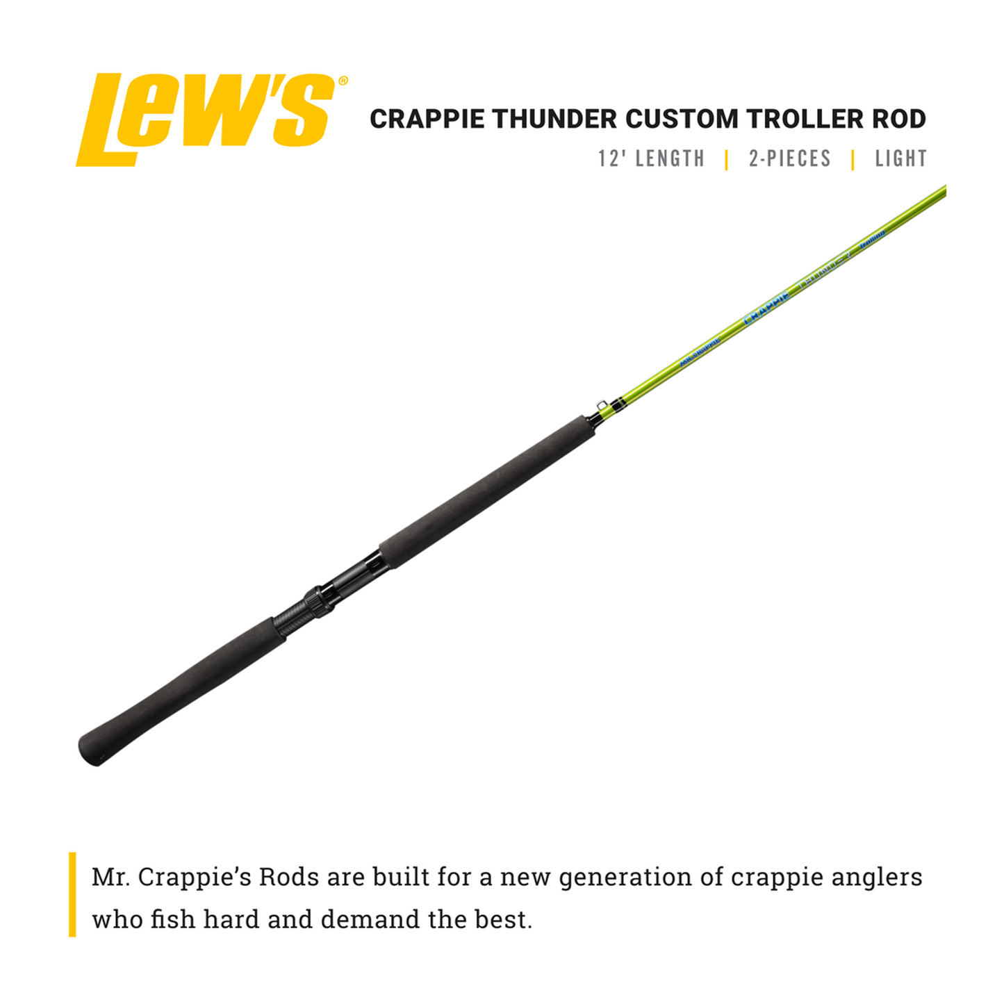 Lew's Mr. Crappie Crappie Thunder Custom Troller Rod 12'0"
